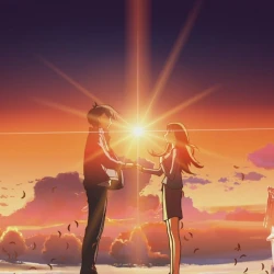 За облаками — постер аниме