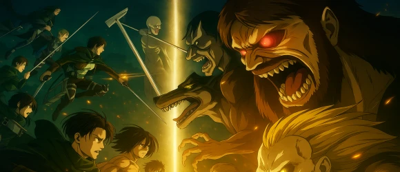 Атака титанов [ТВ-4, часть 1] — баннер