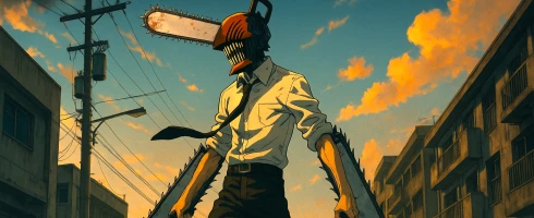 Человек-бензопила — баннер