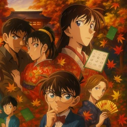 Детектив Конан: Любовное послание в багровых тонах — постер аниме