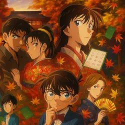 Детектив Конан: Любовное послание в багровых тонах — постер аниме