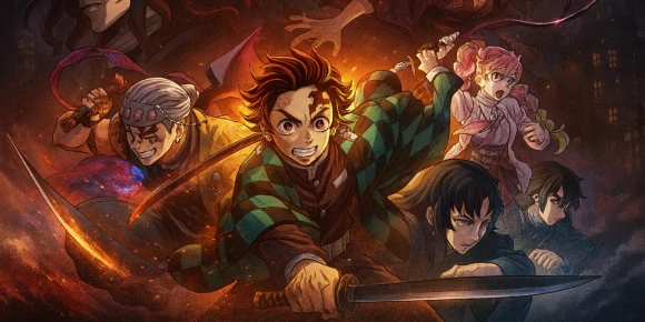 Истребитель демонов: Собрание высших лун и деревня кузнецов — баннер