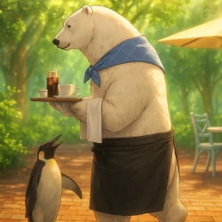 Кафе «У Белого Медведя» — постер аниме