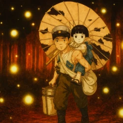 Могила светлячков — постер аниме