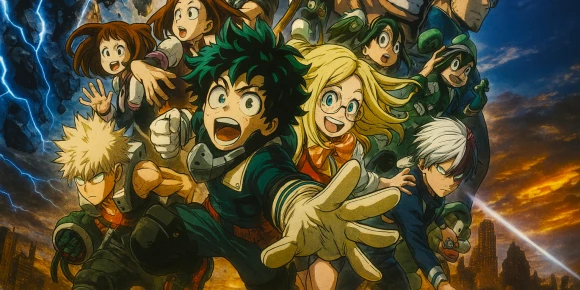 Моя геройская академия. Фильм: Два героя — баннер