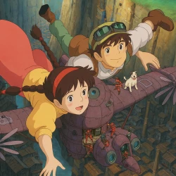 Небесный замок Лапута — постер аниме