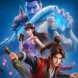 Расколотая битвой синева небес 2 — постер аниме