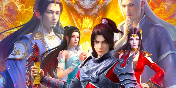 Расколотая битвой синева небес ОВА — баннер