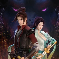 Расколотая битвой синева небес ОВА — постер аниме