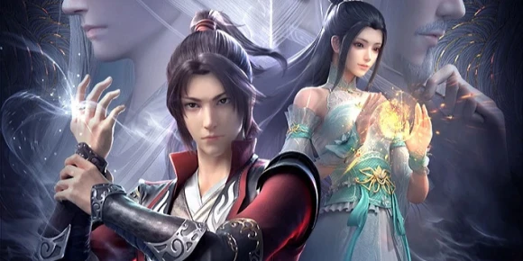 Расколотая битвой синева небес: Происхождение — баннер