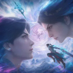 Расколотая битвой синева небес: Трёхлетнее соглашение — постер аниме