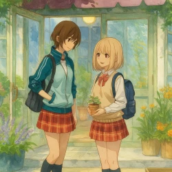 Сияние утра и Касэ-сан — постер аниме