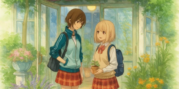 Сияние утра и Касэ-сан — баннер