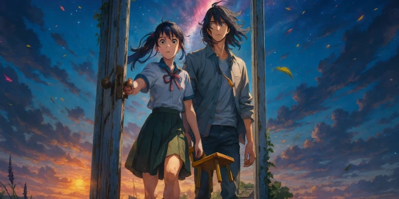 Судзумэ закрывает двери — баннер