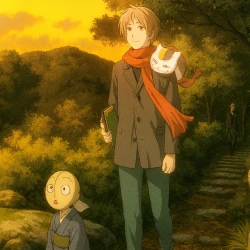 Тетрадь дружбы Нацумэ: Пробуждение камня и подозрительный посетитель — постер аниме