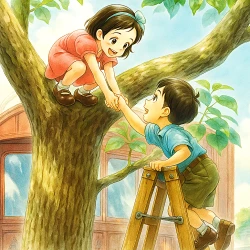 Тотто у окна — постер аниме