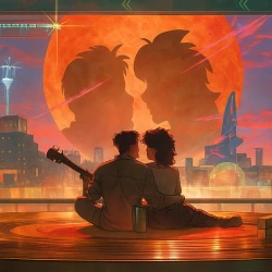 Затерявшись в звёздах — постер аниме